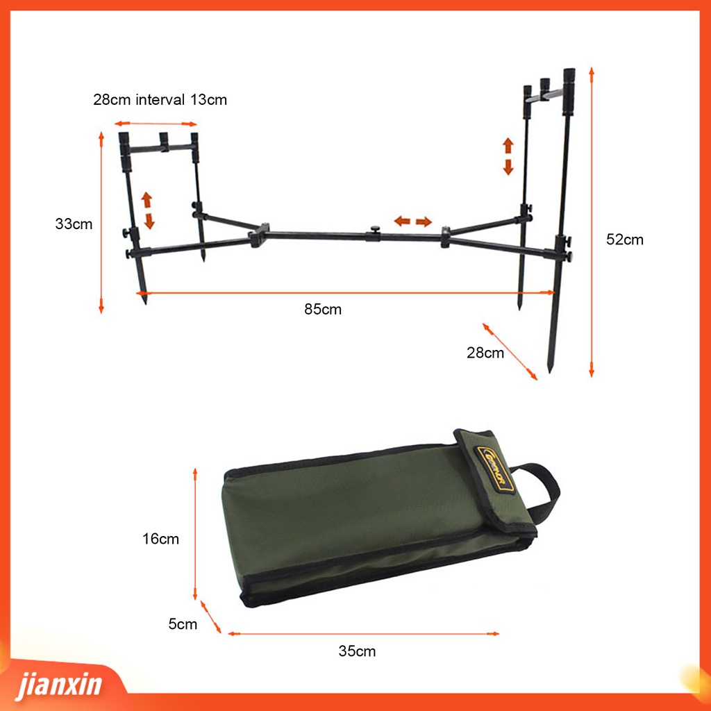 (In Stock) Holder Pancing Dapat Disesuaikan Cepat Lipat Aluminium Alloy Detachable High Strength Casting Rod Rack Untuk Pecinta Pancing