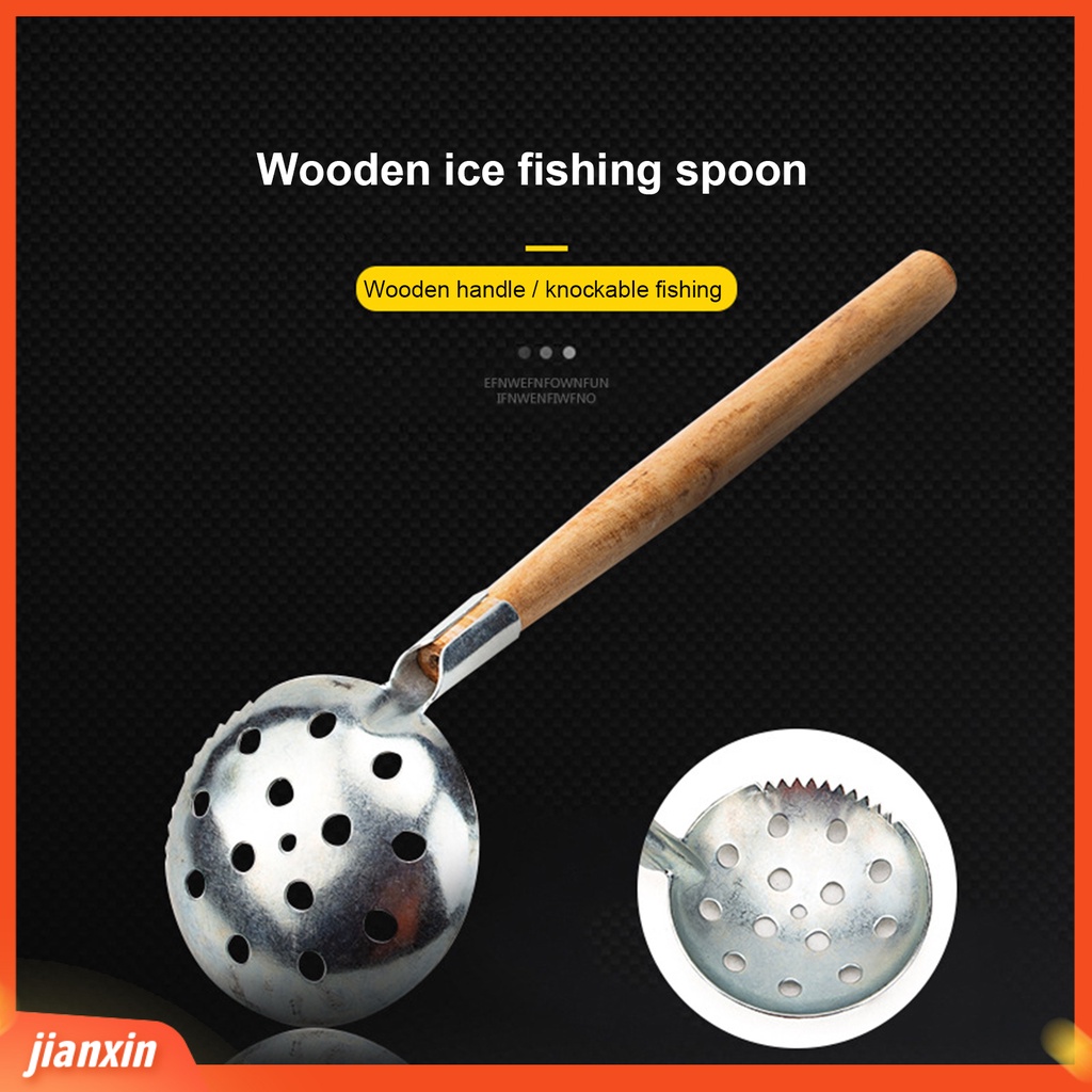 (In Stock) Saringan Pancing Es Desain Ergonomis Padat Ultra Long Portable Winter Ice Strainer Sendok Galvanis Untuk Outdoor
