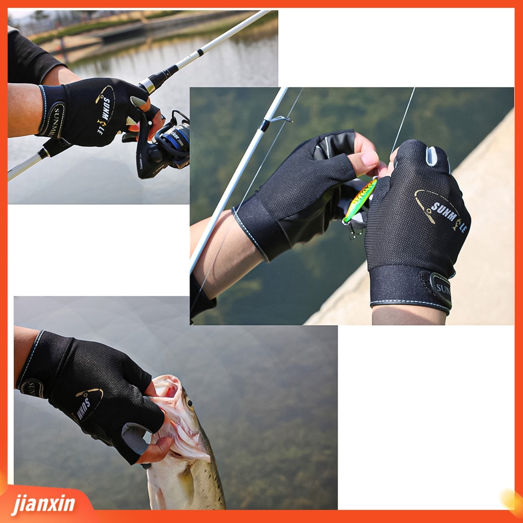 (In Stock) 1pasang Sarung Tangan Memancing 3setengah Jari Tabir Surya Tahan Air Musim Panas Sport Lure Gloves Untuk Pecinta Memancing