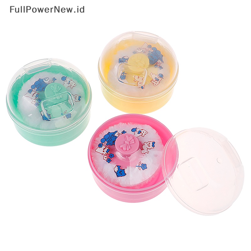 Power Portable Baby Kid Soft Face Body Kosmetik Bedak Puff Sponge Kotak Wadah Case ID