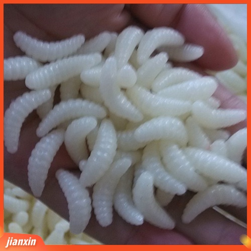 (In Stock) 200pcs Umpan Pancing Tiruan Maggot Grub Cacing Lembut Warna Campur Umpan Ikan