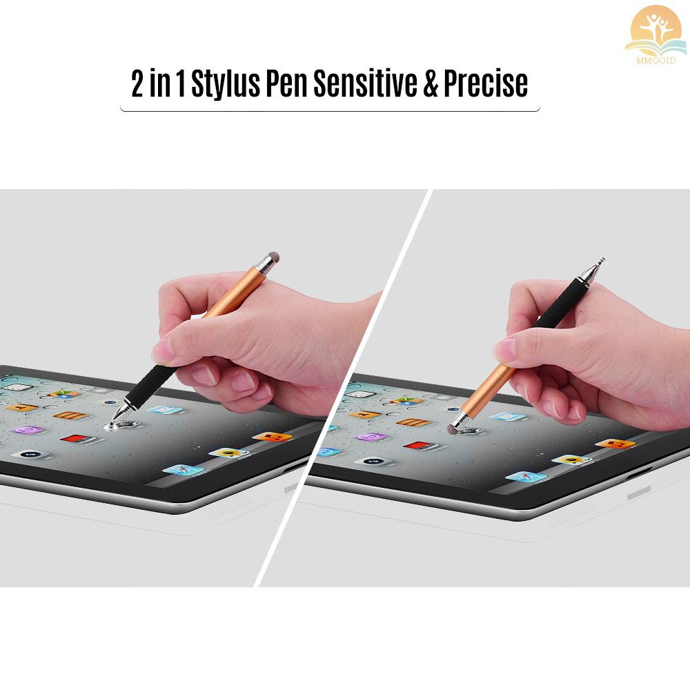 In Stock 2-in-1 Pen Stylus Presisi Dengan Kepala Konduktif Dan Ujung Cakram Universal Touchscreen Pen Set Untuk Semua Kapasitif Touchscreens Ponsel Tablet Paket 1 Pcs Emas