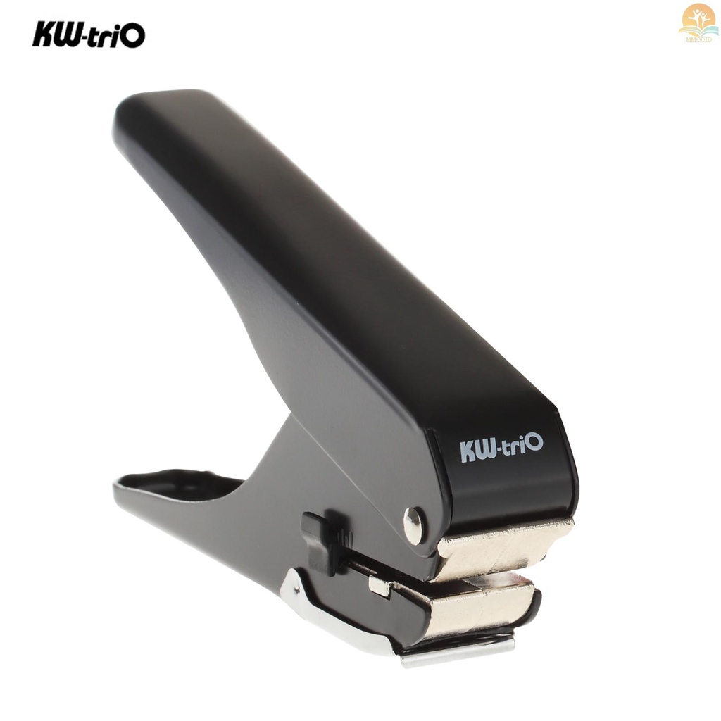 In Stock KW-triO Heavy-Duty Slot Metal Single Hole Puncher 1-Hole Paper Punch Kapasitas 10lembar Untuk ID Card PVC Slot Foto Dan Paper Chipboard Art Dokumen Proyek Kantor Sekolah H