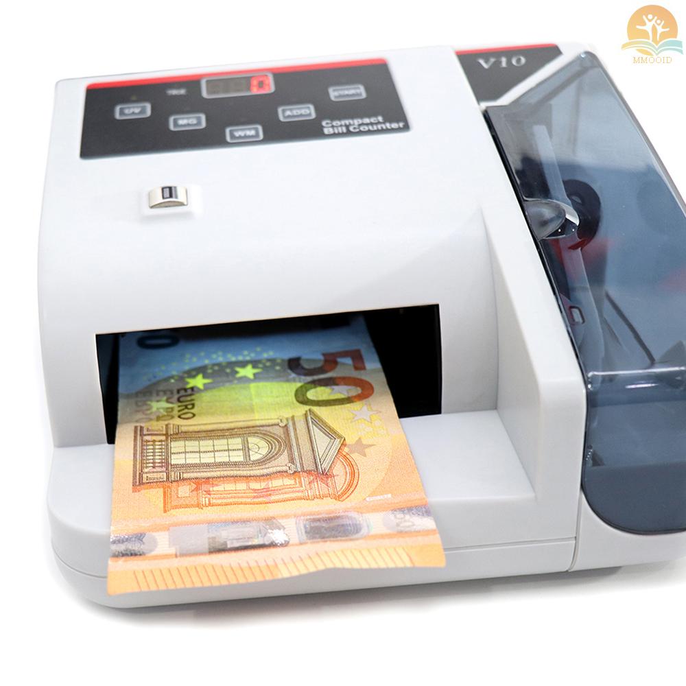 In Stock Portable Mini Money Counter Worldwide Currency Cash Kertas Bill Counting Machine Detector Dengan UV/MG/WM Deteksi Palsu 600tagih Per Menit Layar Display LED