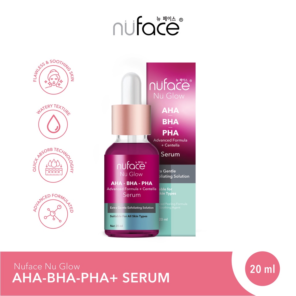 Nuface Nu Glow AHA-BHA-PHA Advanced Formula + Centella Serum 20ml