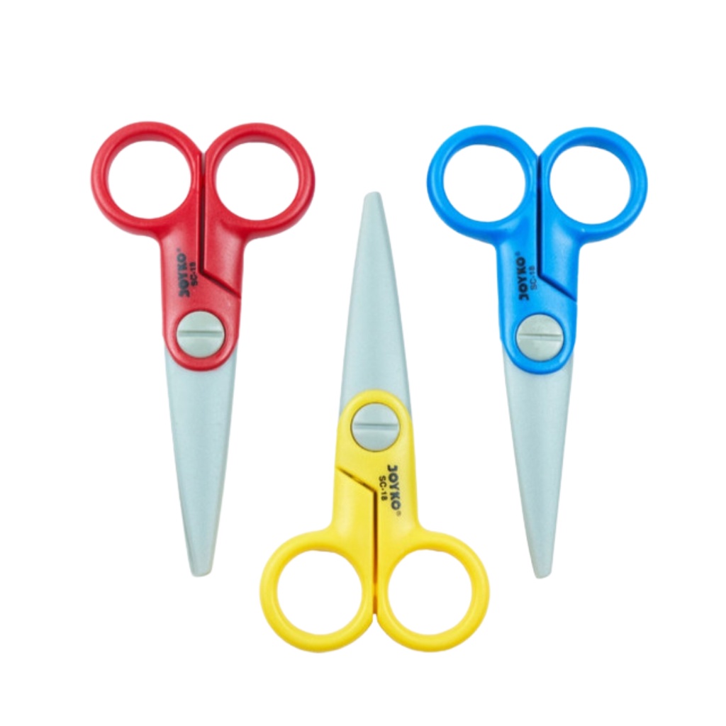 

JOYKO GUNTING ANAK / JOYKO GUNTING SC-18 / GUNTING KECIL ANAK / GUNTING AMAN UNTUK ANAK / GUNTING KERTAS ANAK / JOYKO SCISSORS SC-18