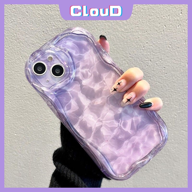 Untuk Samsung A23 A13 A20s A50s A12 A14 M14 A20 A30s A51 A03 A52 A50 A04s A24 A52s A21s A31 A11 A32 A03s A10s A30 3D Wavy Curved Edge Art Gradient Water Ripple Diamond Sticker Case