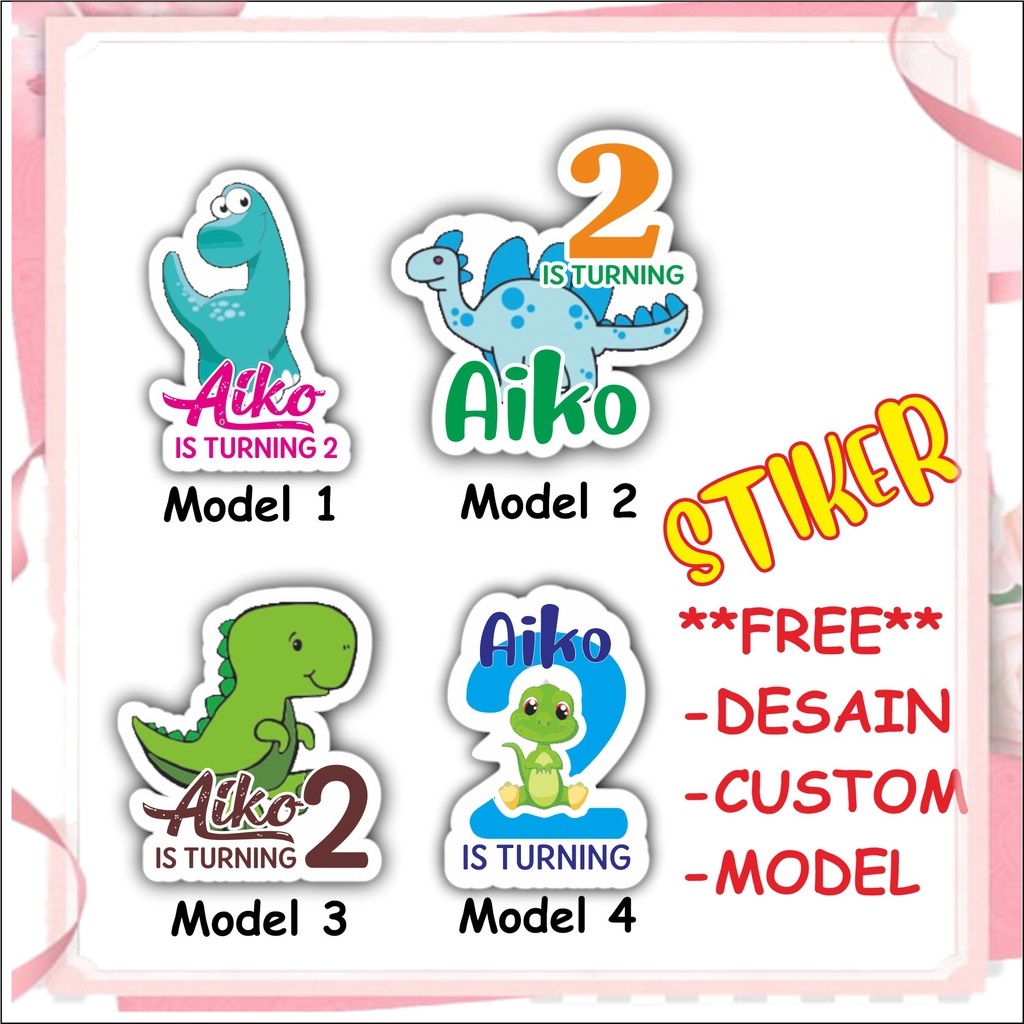 

( 20 PCS ) Stiker Bento Ulang Tahun THEME DINOSAURUS Stiker Ulang Tahun DIE CUT / Stiker Ulang Tahun Custom / Stiker Ultah Waterproff iskstore