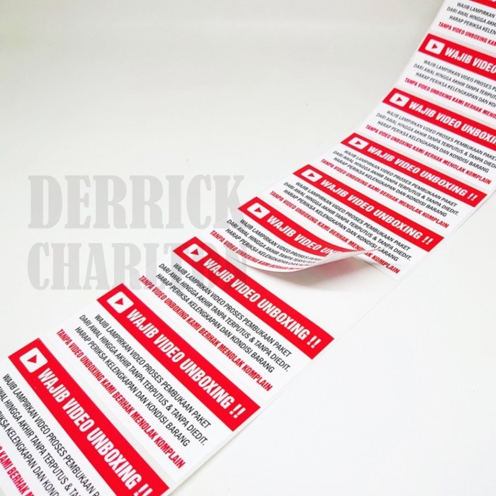 

HJK Sticker Label Wajib Video Unboxing Olshop 7 x 3 cm (1 Roll/ 1.000 Pcs)