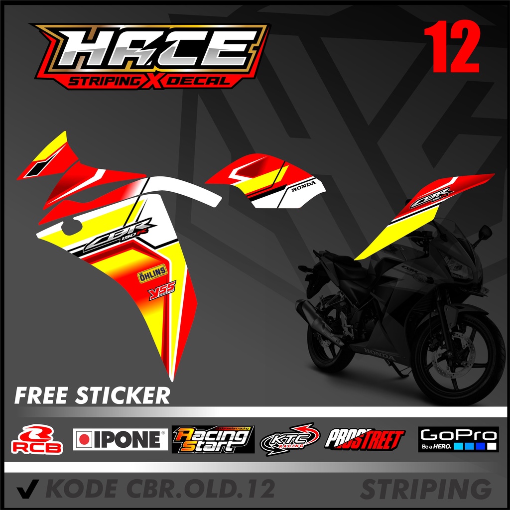 STICKER STRIPING CBR OLD - STICKER STRIPING CBR OLD BAHAN PREMIUM KODE 12