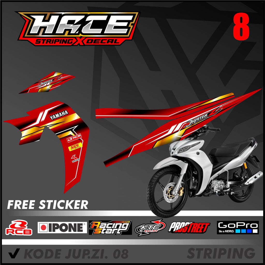 Striping Jupiter Z Robot - Sticker Stiker Variasi Lis Motor Jupiter Z Robot Robot Motif Racing 08