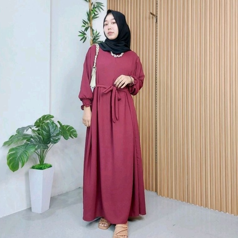 GAMIS LEBARAN TERBARU BAHAN CRINKLE AIRFLOW IMPORT SHIREN