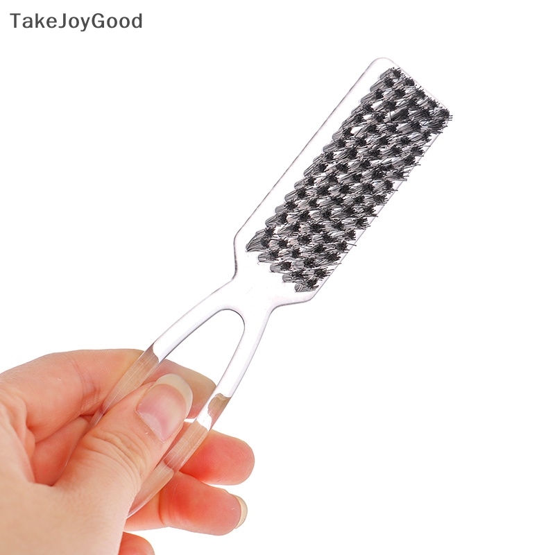 Takejoygood Sikat Pembersih Rambut Gagang Plastik Hairdressing Lembut Barber Neck Hair Comb Tools QWP