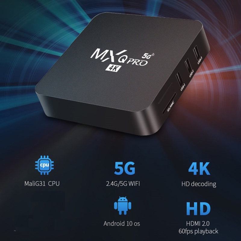 (Dalam Stok, Dikirim Dari Jakarta) Android TV BOX MXQ-Pro 5G 4K Smart TV Box 1+8G Media Player Guara