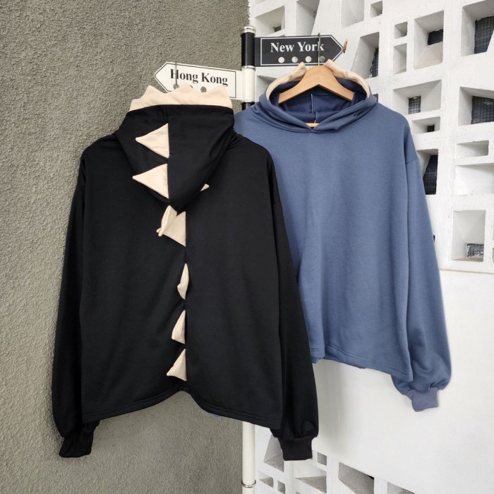 isi 2 pcs  Couple Pasangan Dino Cute Hoodie - Sweater Pria
