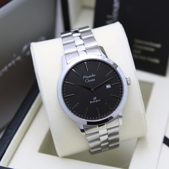 Jam Tangan Pria Alexandre Christie AC 1007 AC1007 Silver Black RT