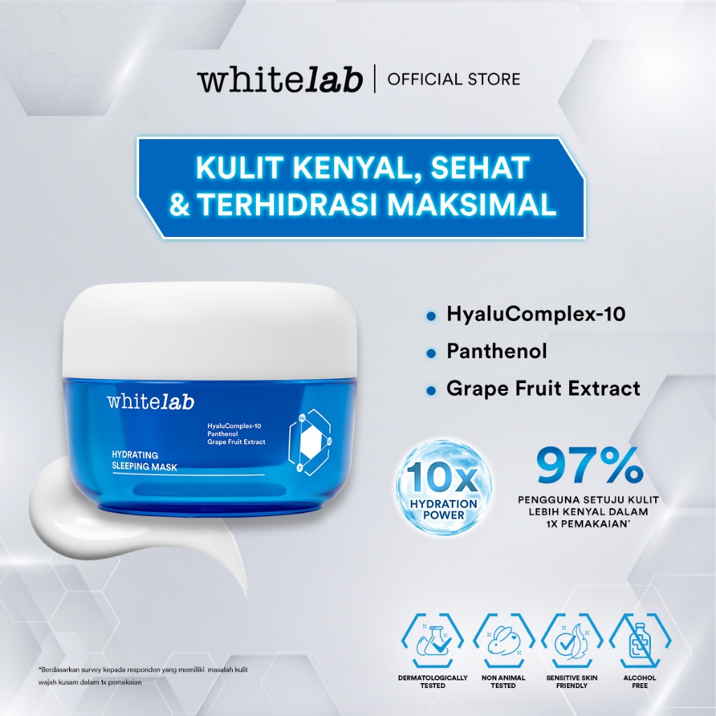 RADYSA - Whitelab Hydrating Sleeping Mask -  Pelembap Malam Untuk Kulit Lembap