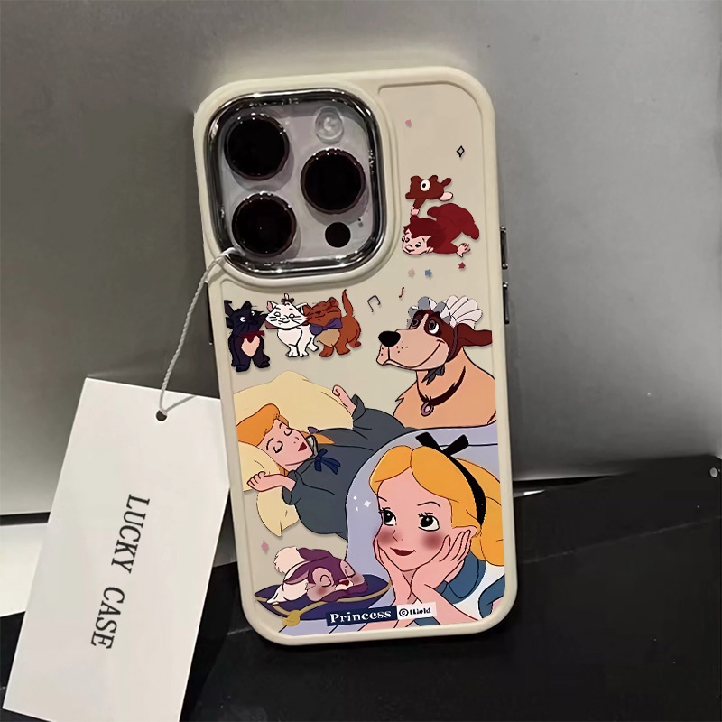 IPHONE Soft Princess Phone Case Kompatibel Untuk Iphone14 13 12 11 Pro Max XS X XR 8 +7Plus Casing Silikon Tombol Metal Shockproof Cover Cell Precticer