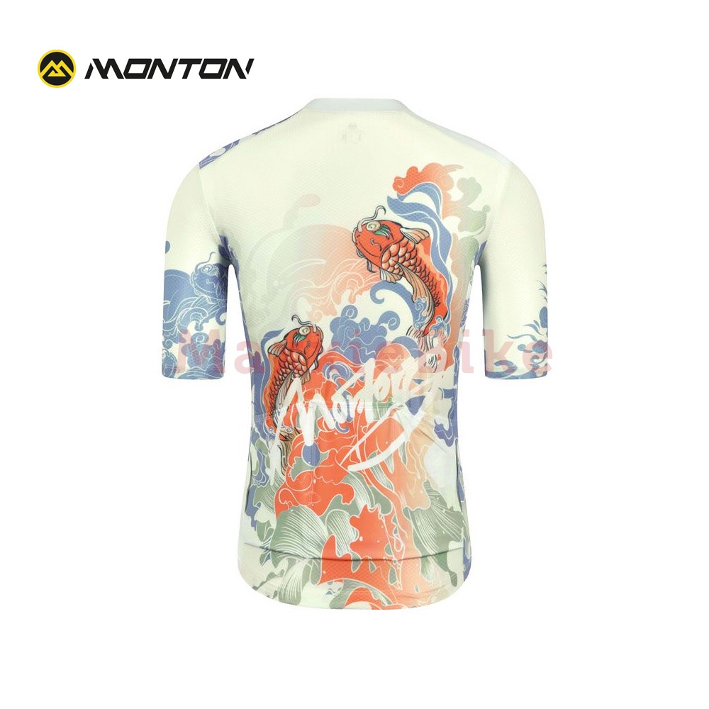 MONTON Lifestyle Jersey Sepeda Pria LuckyKoi Men Cycling Jersey Short Sleeve