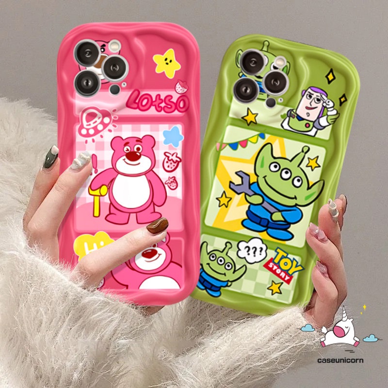 Case Manyo Beruang Strawberry Lucu Untuk Infinix Hot 30i 8 9 10Lite Note12 G96 Smart 6Plus 6 7 5 Hot 10 12 11 30 20 8 9 Main Kartun Toy Story Alien Tpu Lembut 3D Wavy Curved Edge Cover