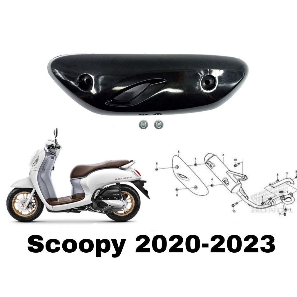 Pelindung Knalpot Scoopy 2021 2022 2023 Cover Tutup Penutup Tameng Muffler Knalpot Honda Scoopy K2F
