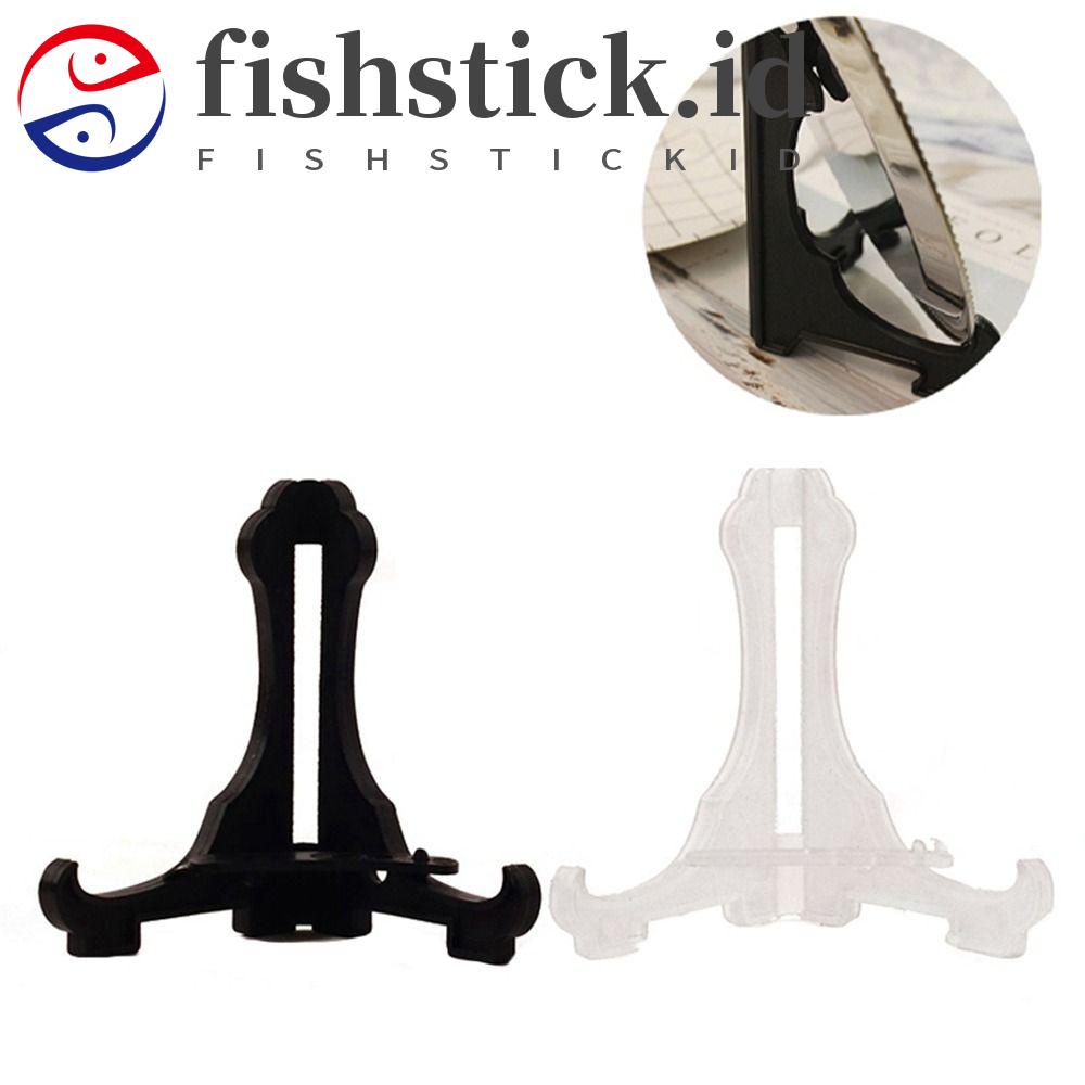 Fishstick Easels Plastik Hitam Alas Foto Pajangan Stand Dekorasi Rumah Badge Tempat Piring