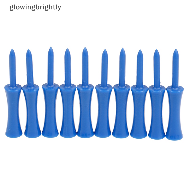 [glowingbrightly] 50pcs /set Tee Golf Step Down Plastik Kontrol Tinggi Badan Biru 2.68 inch  Tfx