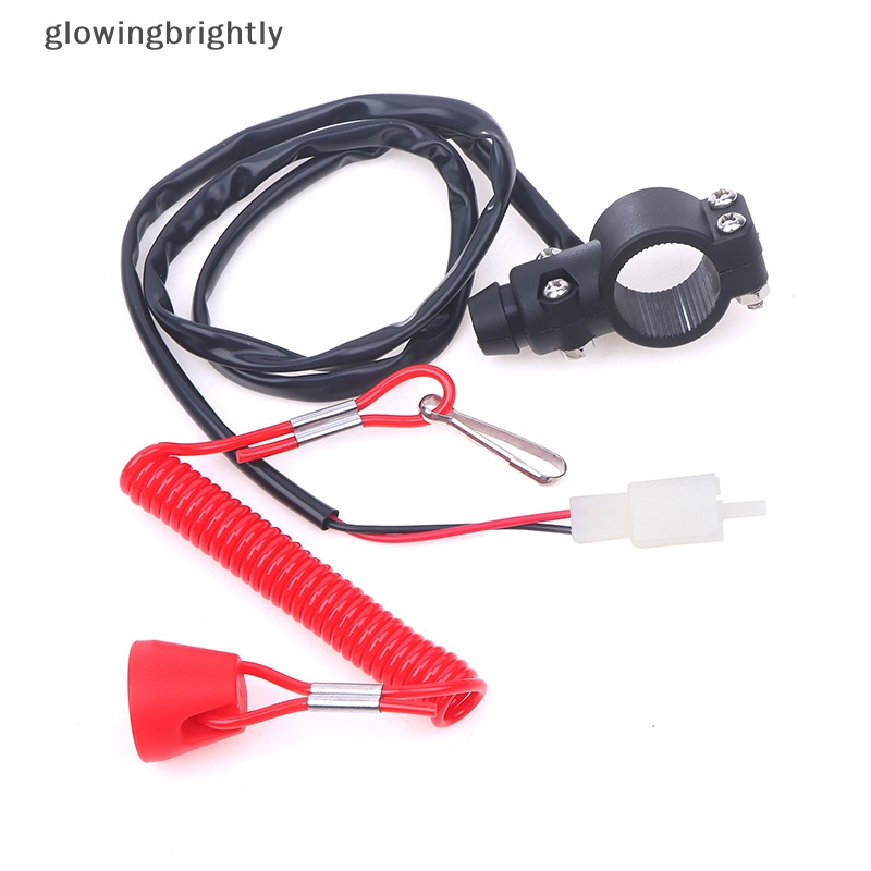 [glowingbrightly] 1pc Motor Kill Stop Switch &amp; Safety Tether Cord Untuk 22mm Stang Scooter Motor Universal TFX