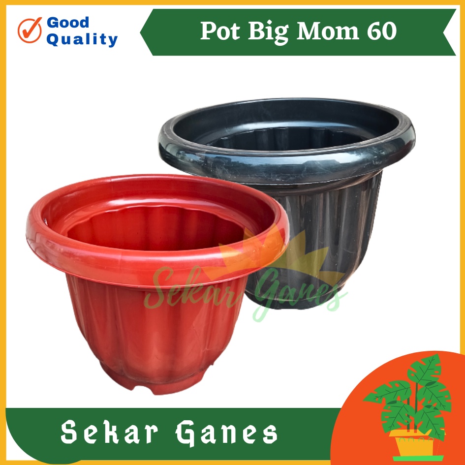 SG - Ori Pot Big Mom 60 Cm  Hitam Merah Bata Pot Bunga Tanaman Pot Big Mom JumboTebal Murah Grosir P