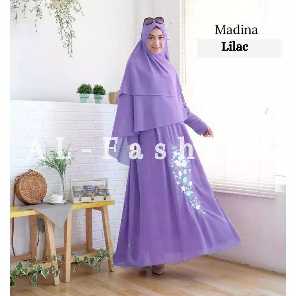 Dewi Fashion Official -  GAMIS MADINA SET KHIMAR - gamis - gamis muslim - gamis set - gamis wanita -