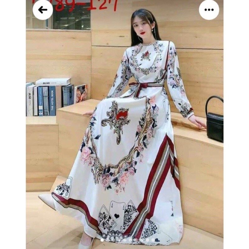 DRESS WANITA MAXI ESTILO WHITE CARD IMPORT BKK BANGKOK