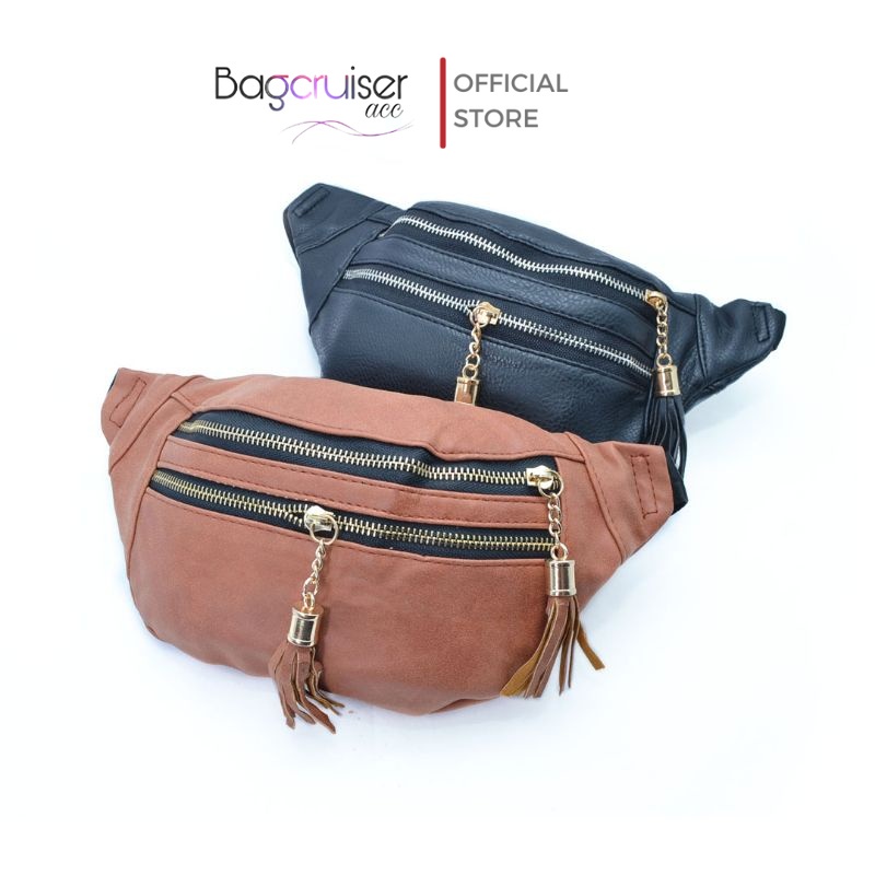 Waistbag Wanita Kincir Korean Style - Tas Pinggang Selempang Cewek Kekinian 7052
