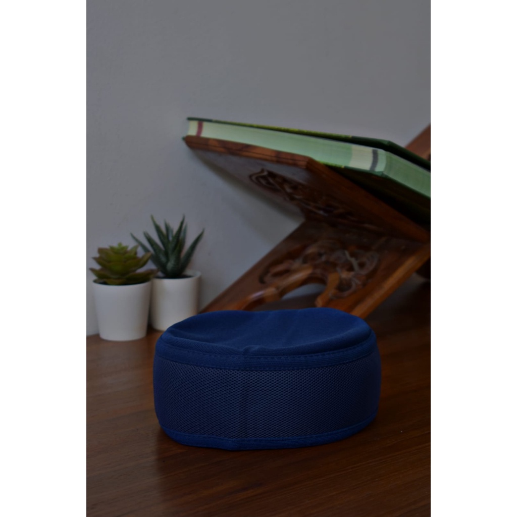 kopiah peci taliban warna biru dongker tua kali kecil remaja dewasa muslim haga murah kualitas bagus