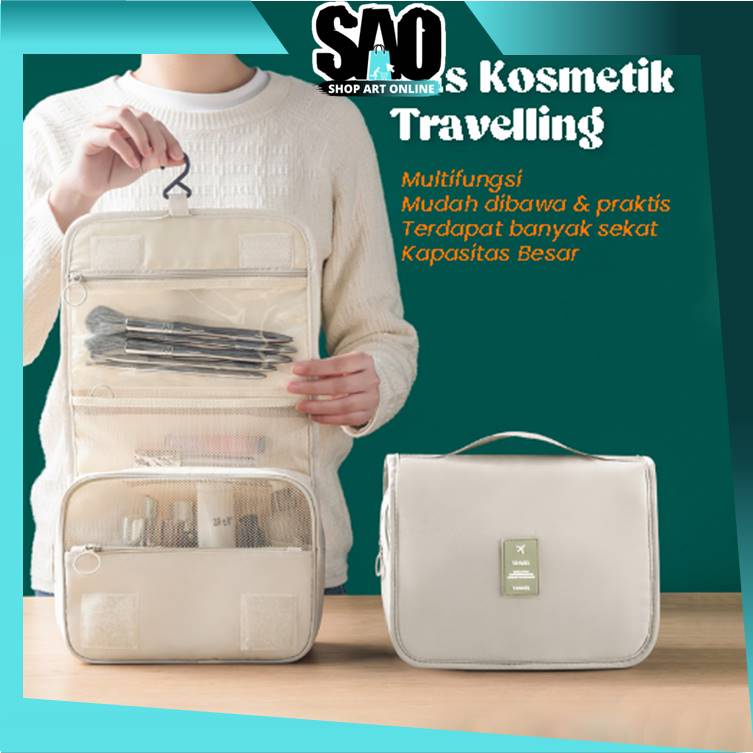 SAO - T5918 Tas Travelling Pouch Make Up Organizer Waterproof / Tas Portable Lipat Serbaguna / Tas P