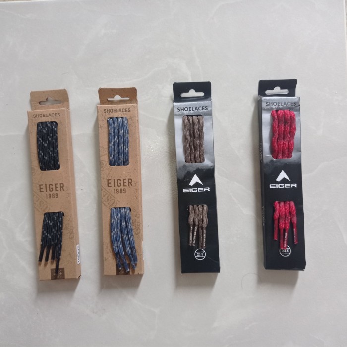 [LA52] Tali Sepatu Eiger Snoreband Shoelaces Black - Merah, L