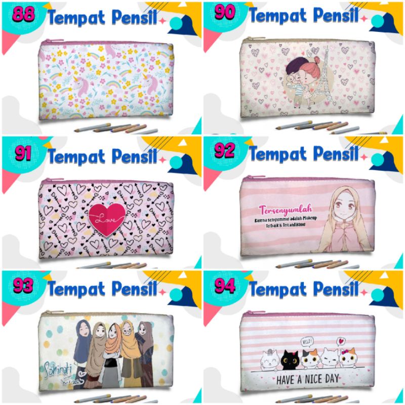

Promo dulu... Tempat pensil Unicorn,Love,Muslimah 22x11 full kulit sintetis Dompet Pouch tempat hp bross dll