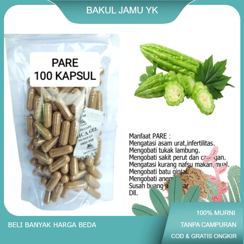 

PARE/Peria ISI 100 KAPSUL untuk anemia mengontrol kadar gula darah