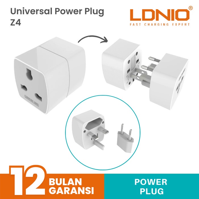 EYC Universal PLUG Travel Power Socket Adapter 6A ORIGINAL LDNIO - LDNIO Z4