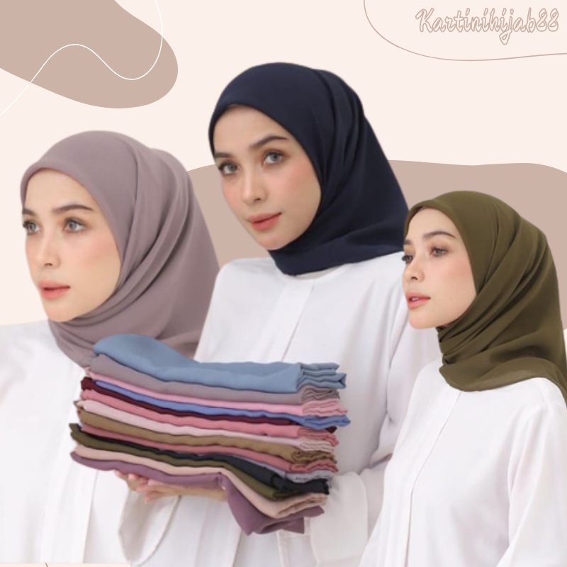 Bella Square Premium Anti Letoy  | Hijab Segi Empat Polos | Kerudung  Segi Empat | Jilbab Polos size