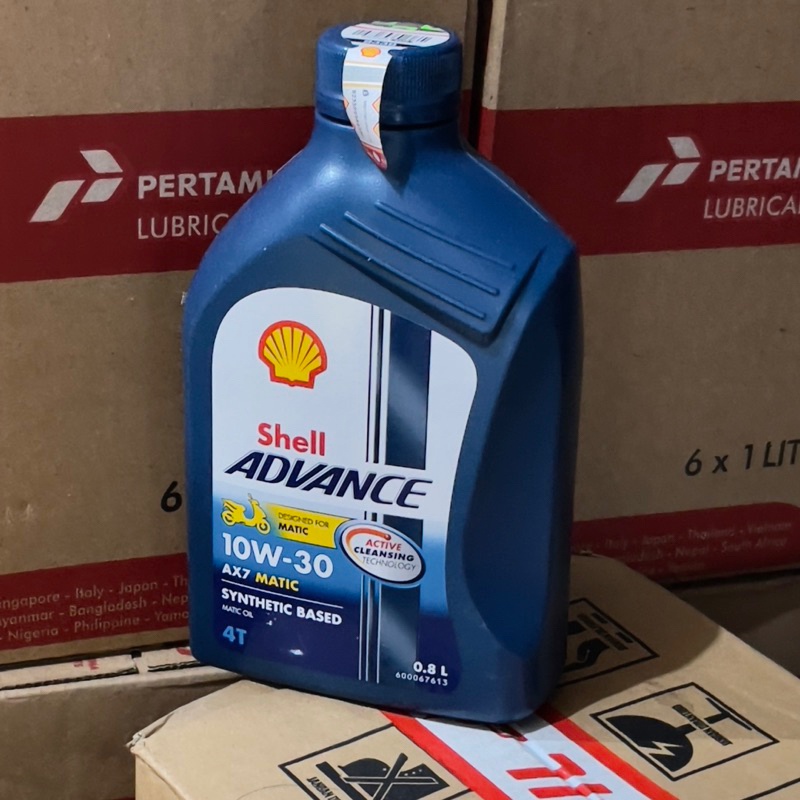 [ DIJAMIN ASLI ] OLI SHELL ADVANCE MATIC AX7 0.8L BIRU SCOOTER