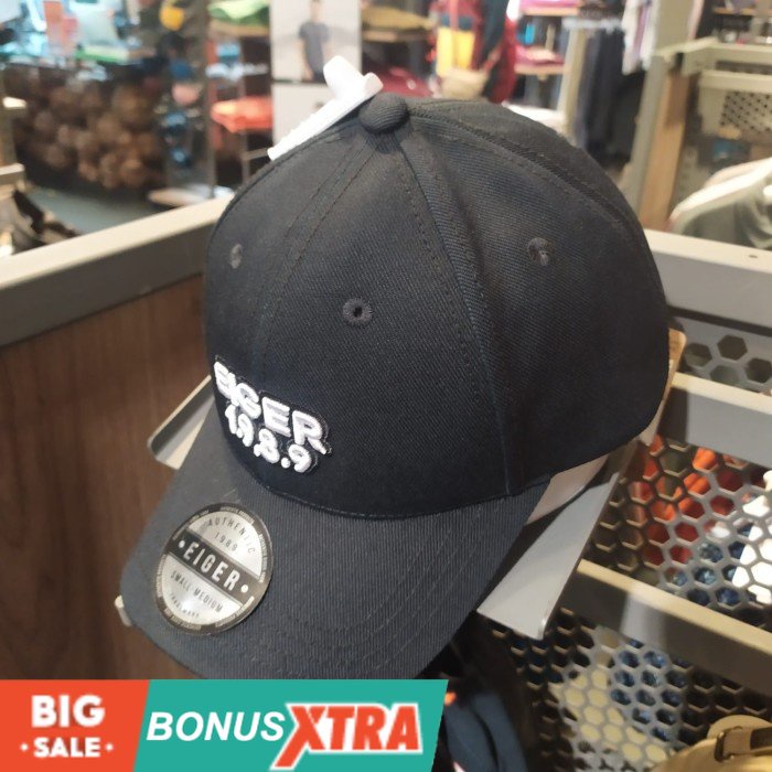 Topi Eiger X AGAMOTTO Cap Hitam Merah 91000 8298 Original Cowok Bdg