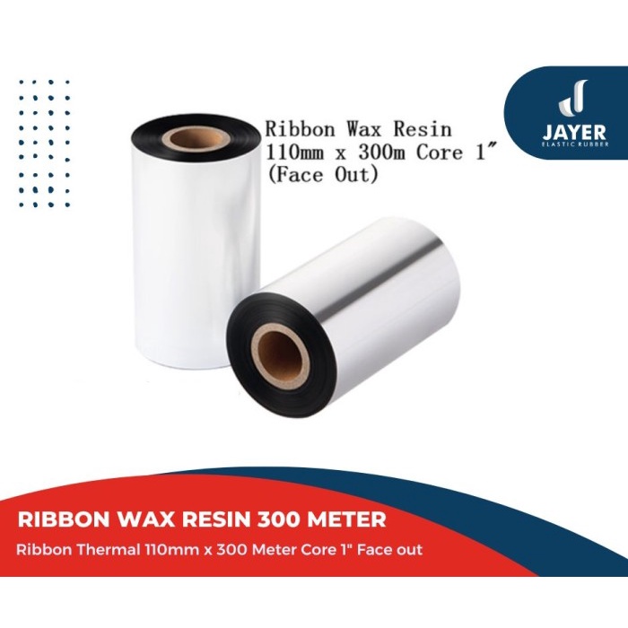 Ribbon  Barcode Printer Thermal  WAX RESIN Face Out  110 x 300 Meter