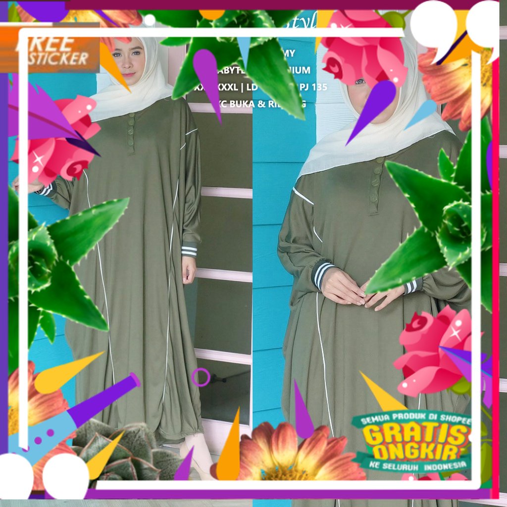 GAMIS JUMBO WANITA LD 120 - LD 130 - LD 140 GAMIS KAFTAN JUMBO BUSUI/ solat sholat ied idul adha