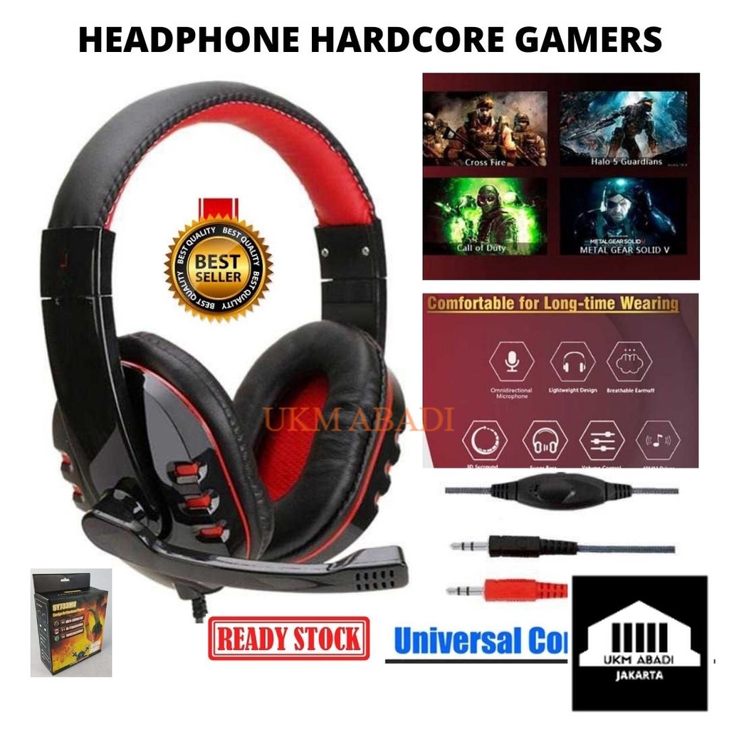 Hardcore Gamers Gaming Headphone Headset with Mic SY733MV