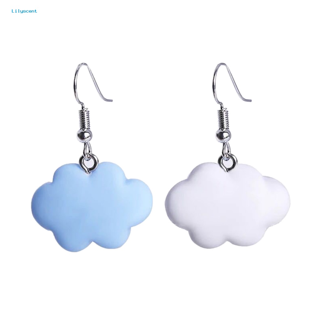 Lilyscent Anting Menjuntai Bentuk Awan Lucu Ear Hook Weather Jewelry Aksesori Untuk Anak Perempuan