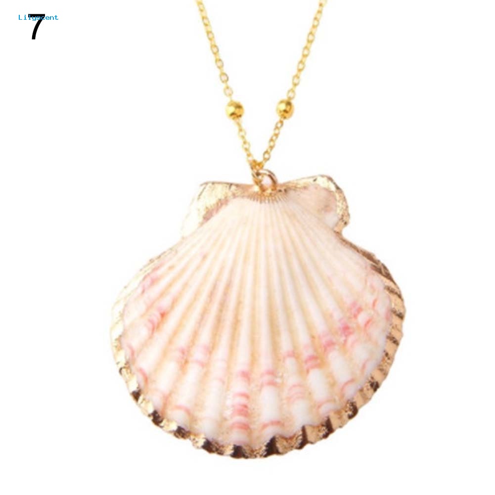 Lilyscent Bohemian Wanita Manik-Manik Keong Cowrie Shell Liontin Rantai Kalung Perhiasan Hadiah