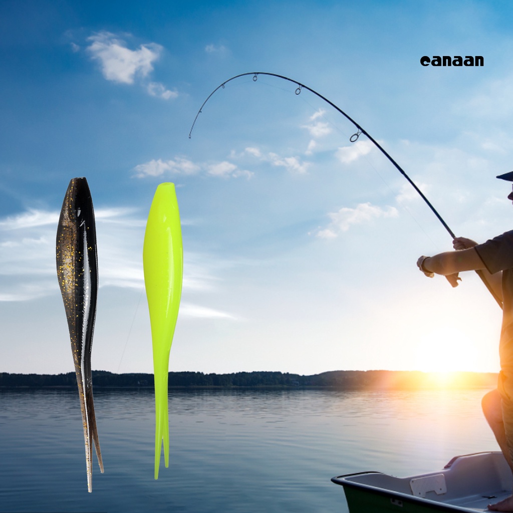 Cnn-3pcs 175mm T Ekor Bersinar TPE Umpan Lembut Kreatif Realistis Memancing Umpan Perlengkapan Memancing