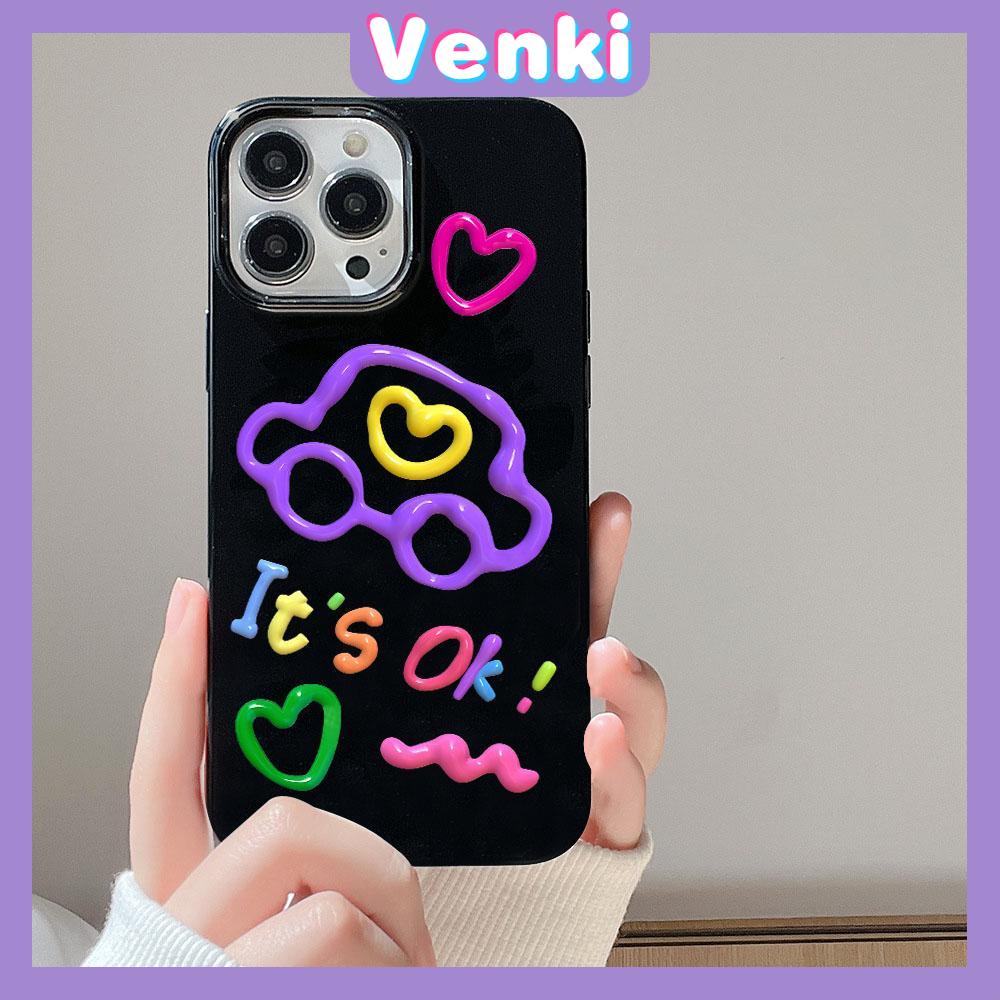 iPhone Case Soft TPU Glossy Black Candy Case Cute Color Graffiti Car Camera Protection Shockproof For iPhone 14 13 12 11 Pro Max 7 8 Plus X XR