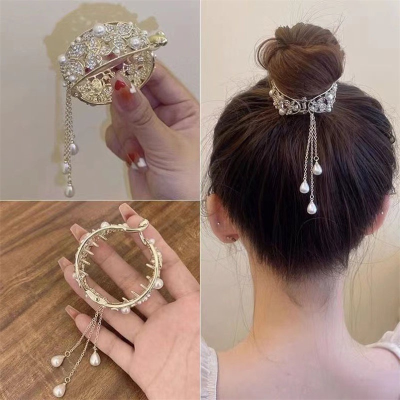 Jepang Japan Korea Selatan Gaya Baru Bunga Sayap Kupu-Kupu Mutiara Rumbai Temperamen Elegan Fashion Ponytail Gesper