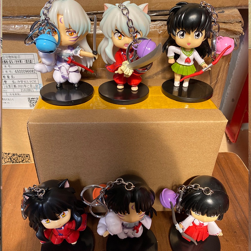 6pcs/set Inuyasha Sesshoumaru Higurashi Kagome Shofo PVC Angka Mainan Mobil Dekorasi Boneka